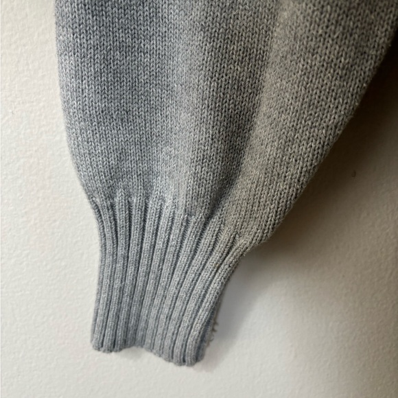 Vintage 90s Slazenger V-Neck Knit Sweater Gray Grandpa Core Minimalist Size L - Picture 4 of 5